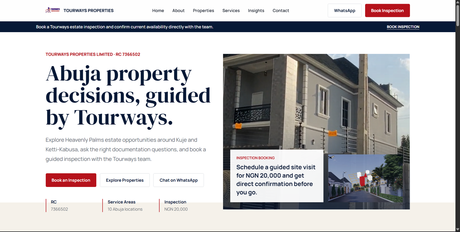 Tourways Properties Limited — Real Estate Website preview