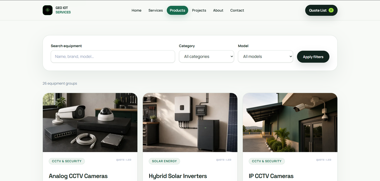 GEO IOT Services — Engineering & Technology Website screenshot