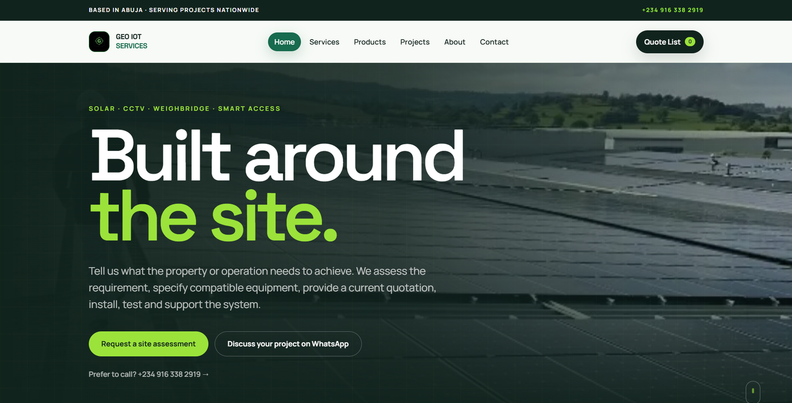 GEO IOT Services — Engineering & Technology Website preview
